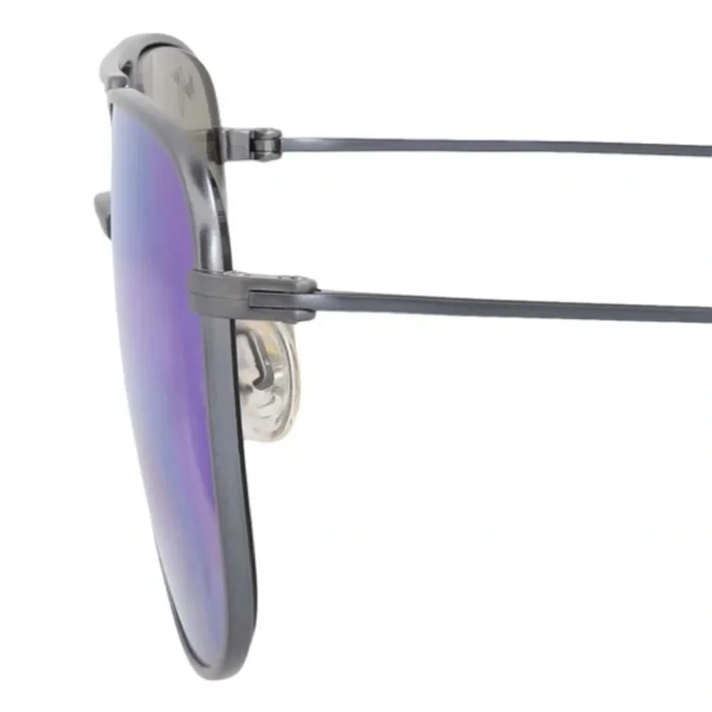 Maui Jim  Mikioi Titanium Blue Mirrored Rectangle Sunglasses